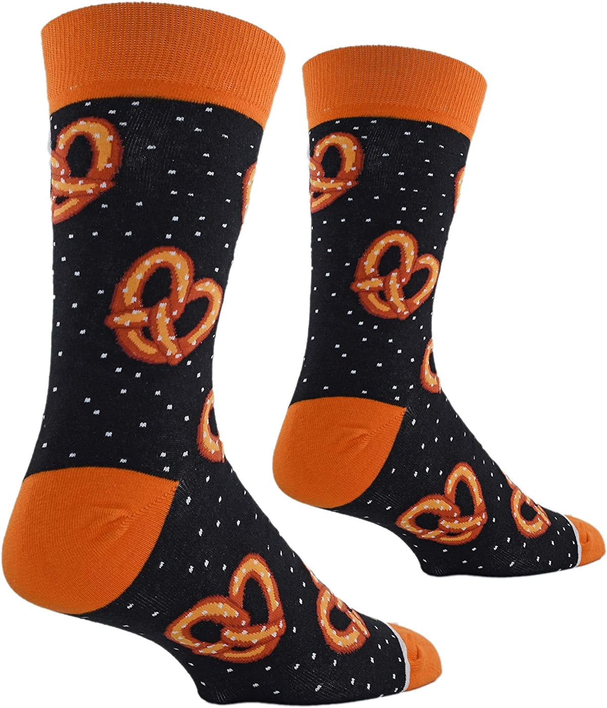 Cool Socks Novelty Crew Socks Men's Women's, Pretzel Snack, Graphic Print, Large