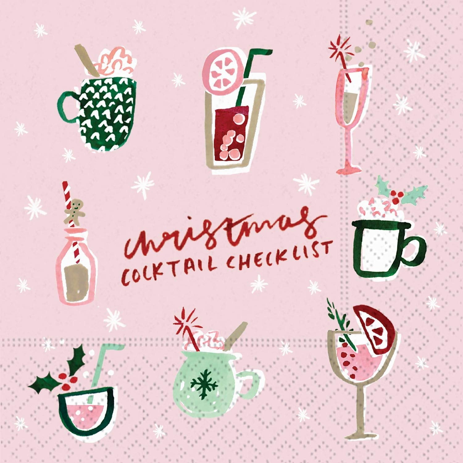 Design Design 624-10188 Christmas Cocktail Napkins, 9-inch Square (Christmas Cocktail Checklist)