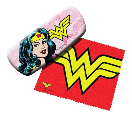 Spoontiques Padded Wonder Woman Eye Glass Case with Matching Lens Cloth