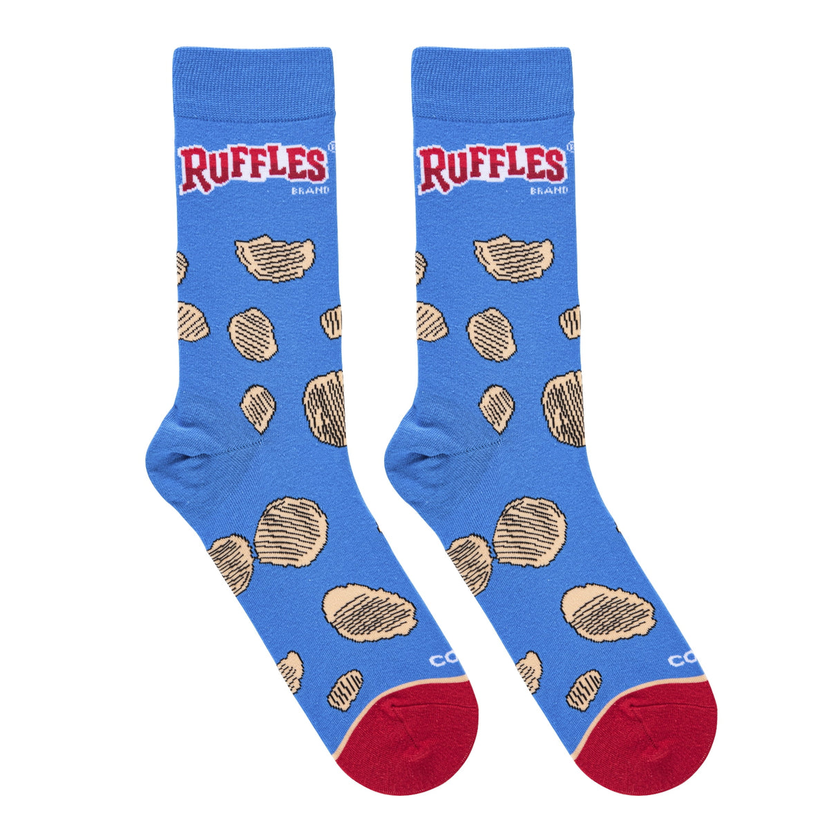 Cool Socks Ruffles Chips Snack Foodie Crew Socks, Size Medium