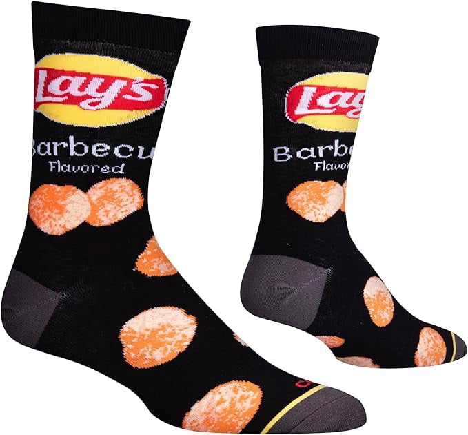 Cool Socks Lays BBQ Snack Foodie Crew Socks, Size Medium