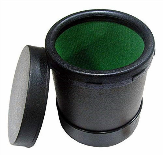 Koplow Games Plastic Dice Cup with Twist-Off Lid  4 Felt-Lined Gaming Dice Cup for Board Games, RPGs & Travel Storage, Durable Black Plastic Exterior