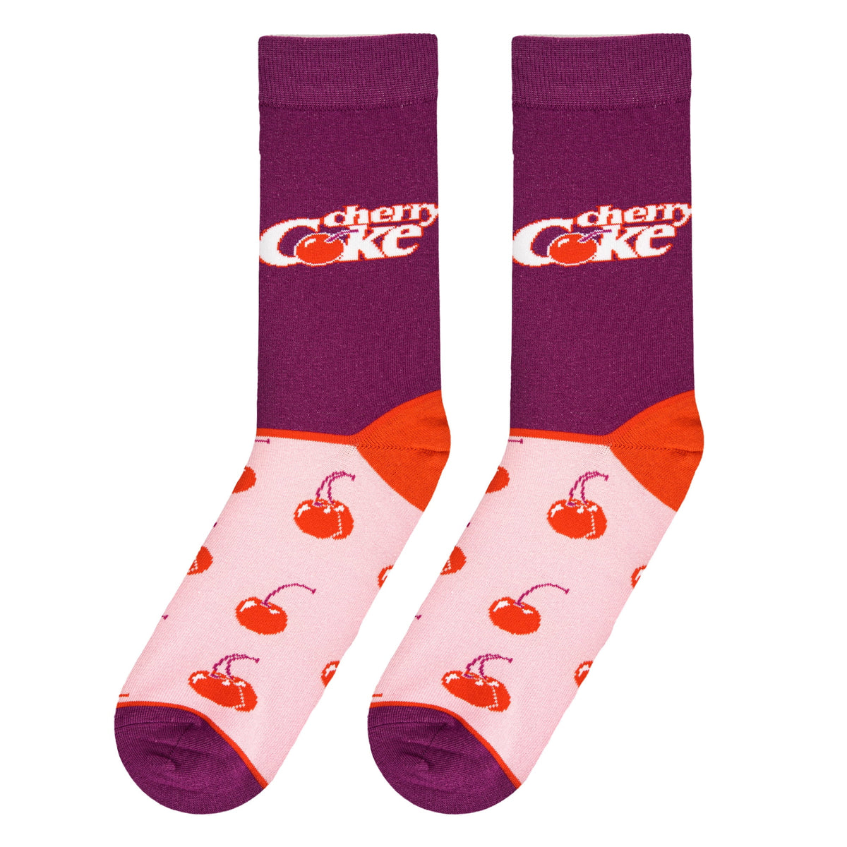 Cool Socks, Cherry Coca-Cola, Coke Socks for Men, Funny Novelty Prints, Large