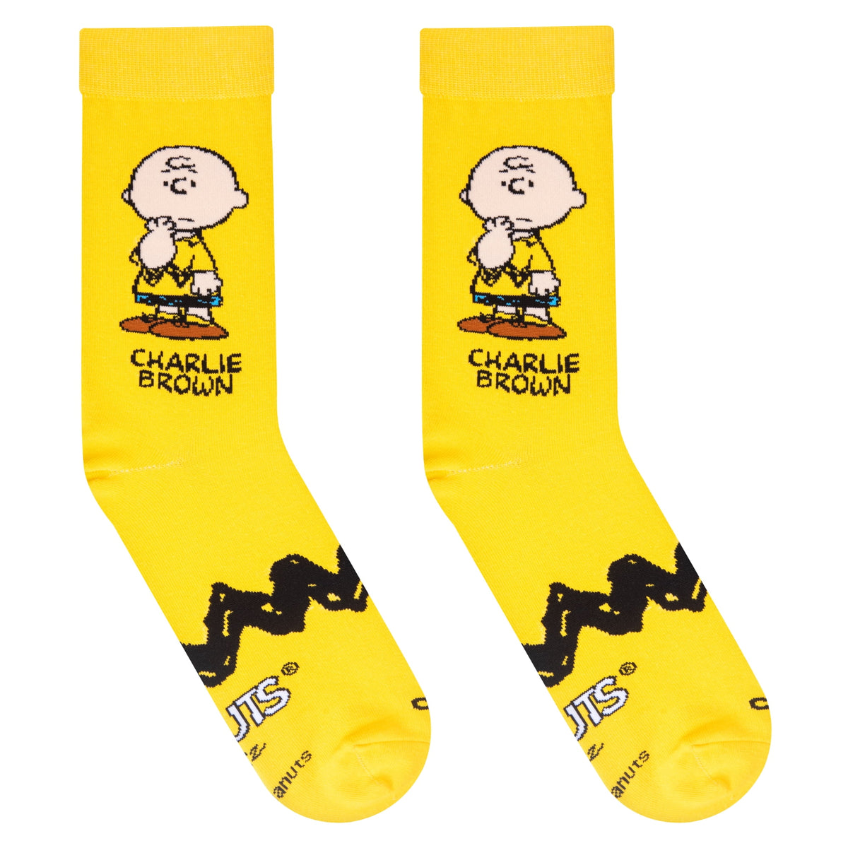 Cool Socks Charlie Brown Peanuts Cartoon Retro Crew Socks, Size Medium