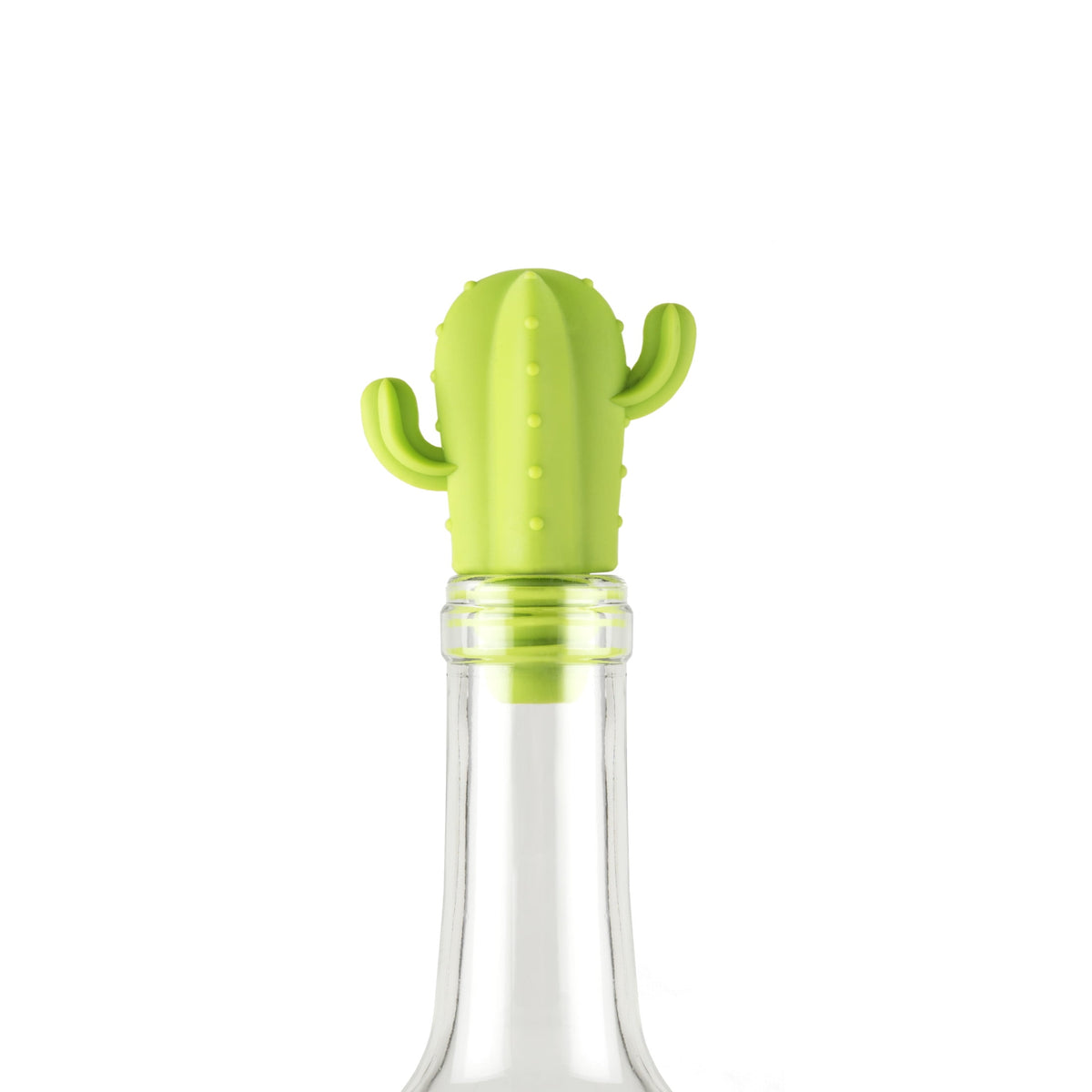 True Zoo Cactus Wine Glass Charms & Bottle Stopper Set, Silicone, Multi Color