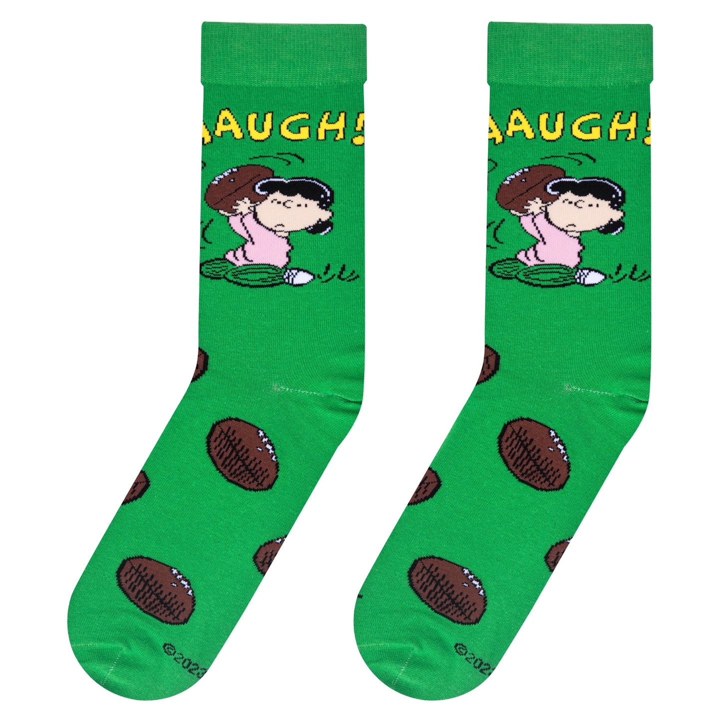 Cool Socksâ€“Peanuts Charlie Brown Football Crew Socksâ€“Funny Gift for Men & Women, Size Large