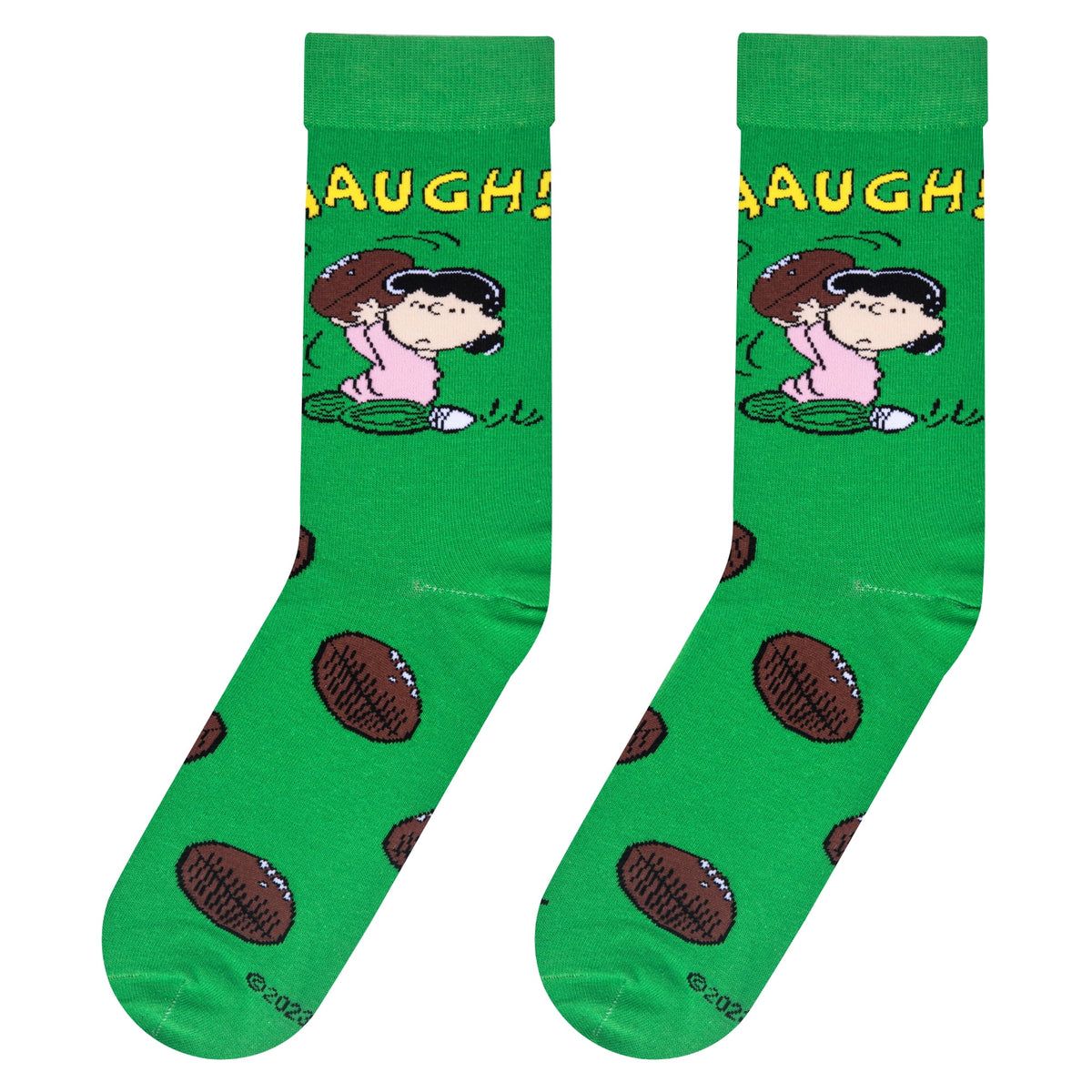 Cool Socksâ€“Peanuts Charlie Brown Football Crew Socksâ€“Funny Gift for Men & Women, Size Large