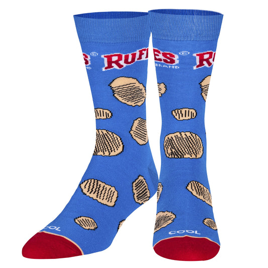 Cool Socks Ruffles Chips Snack Foodie Crew Socks, Size Medium