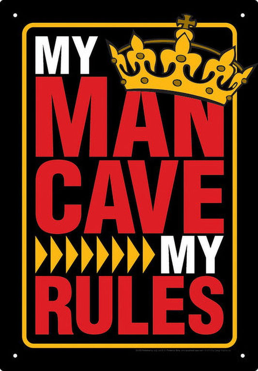 Tin Sign - Man Cave Rules Metal Plate New Licensed Gift Toys 30035