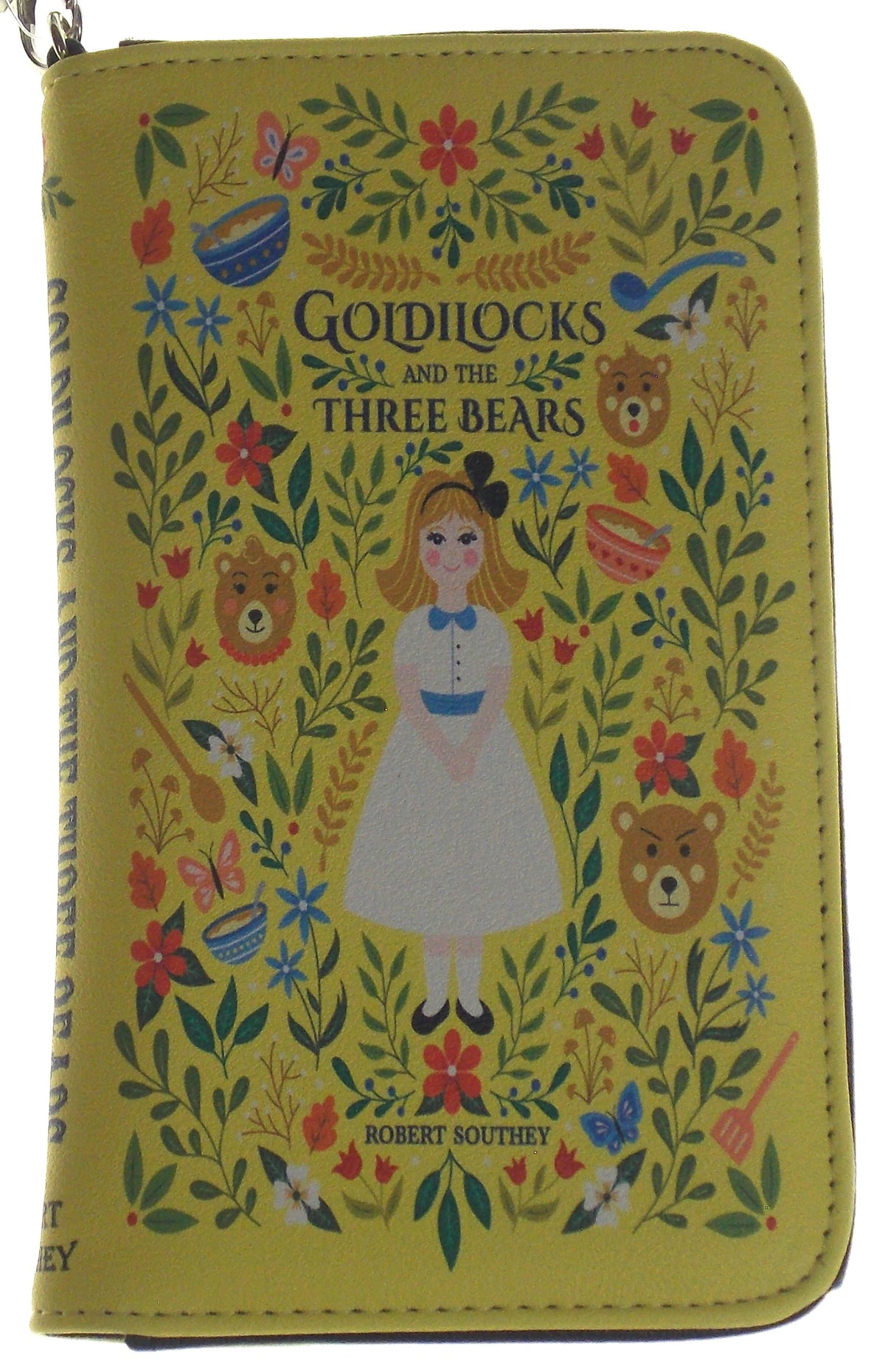 Goldilocks & The Three Bears Yellow Faux Leather Wristlet Wallet With Storybook