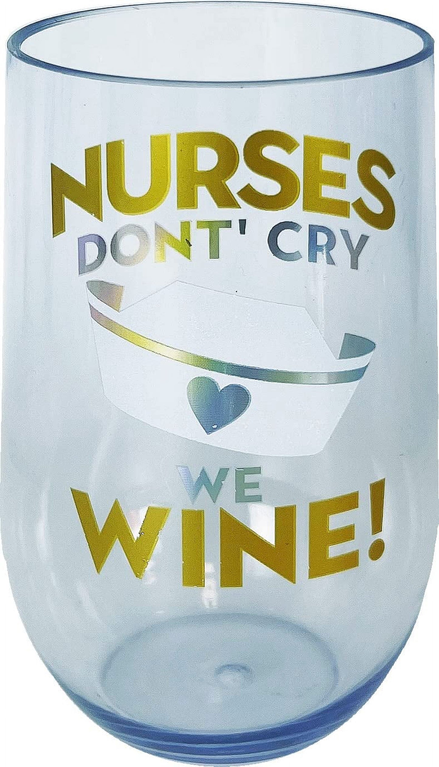 Spoontiques - Nurse Acrylic Wine Cup - Acrylic Wine Tumbler â€šÃ„Ã¬ Acrylic Stemless Wine Glass â€šÃ„Ã¬ 16oz - 5 5/8â€šÃ„Ã¹ Tall