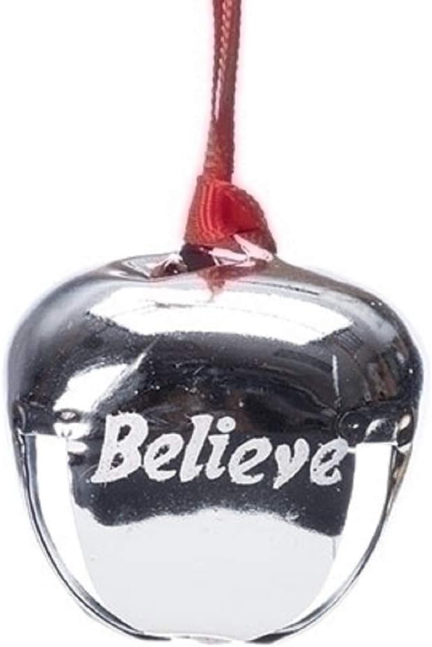 Believe Polar Express Bell Ornament by Roman Inc., Silver, Size: 1.5"