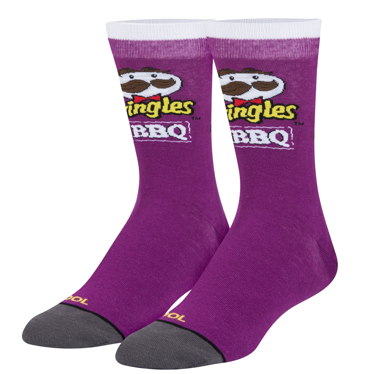 Cool Socks, Pringles BBQ Chips, Mens Womens Crew, Funny Graphic Print, Large