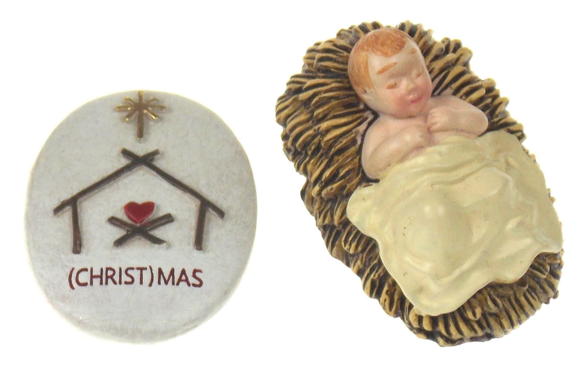 Pocket Christmas Stone Baby Jesus Figurine Holiday Bundle