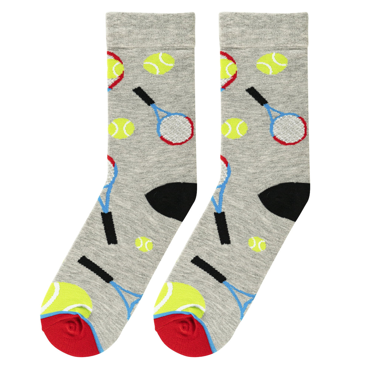 Crazy Socks Tennis Fun Print Novelty Crew Socks for Men