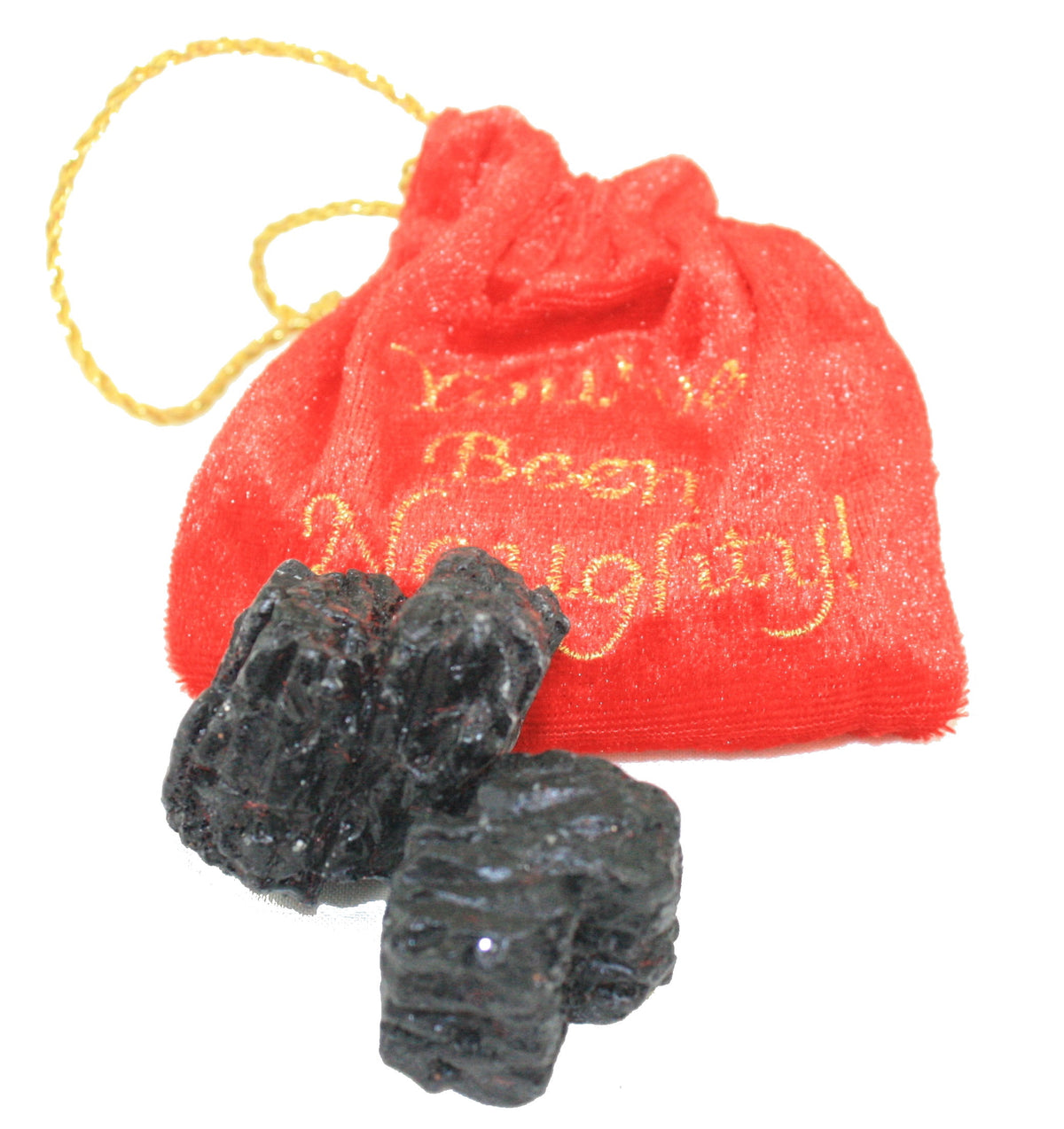 Roman You've Been Naughty Lump of Coal Velvet Bag, 1 Count