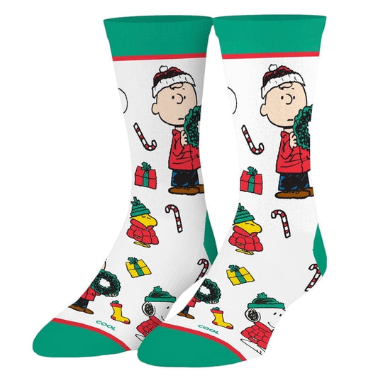 Cool Socks Charlie Brown Crew Socks Licensed Peanuts Socks Size Large for Men & Women- Nostalgic