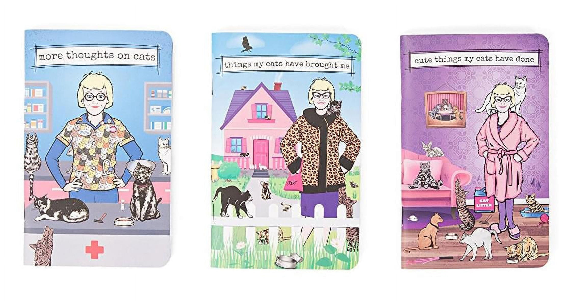 Crazy Cat Lady Notebooks: Set of 3