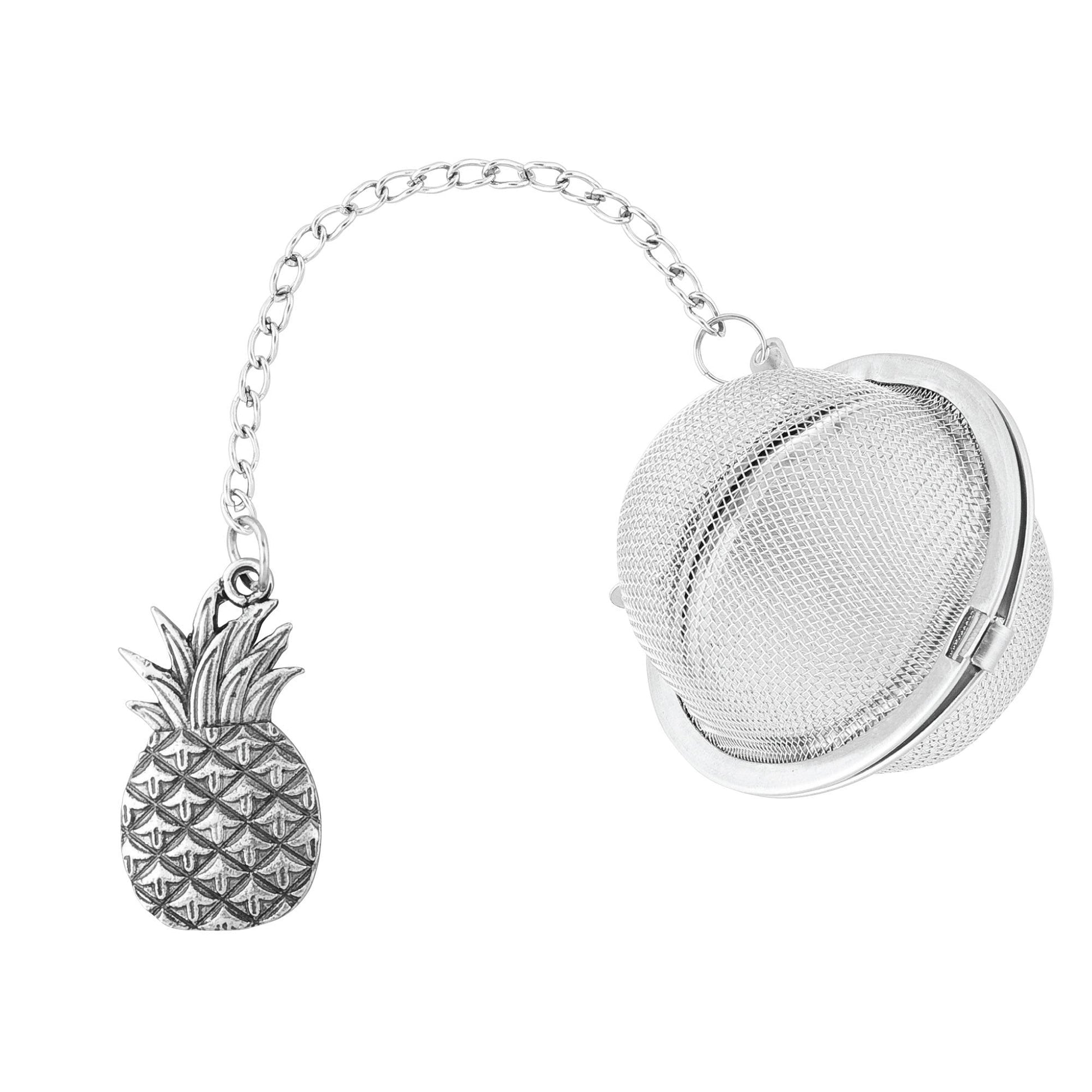 Supreme 18/8 Stainless Steel 2 Inch Mesh Tea Ball Infuser/Tea Interval Diffuser/Tea Strainer Infuser with Zinc Alloy Pineapple Charm for Tea and Everyday Use