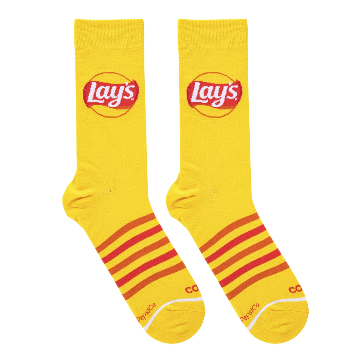 Cool Socks Lays Stripes Snack Foodie Crew Socks, Size Medium