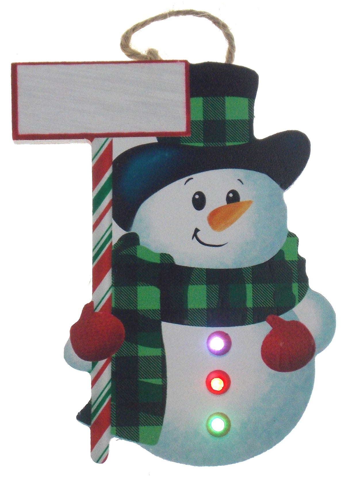 Spoontiques Snowman Ornament Personalize Yourself Light Up Wood Christmas Tree