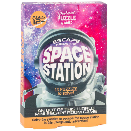 Professor Puzzle: Escape From The Space Station - An Out Of This World Mini Escape Room Game, 12 Picture-Maze-Solution Puzzles, Ages 12+, 1+ Players