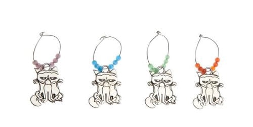 Grumpy Cat Think Grumpy Wine Charms