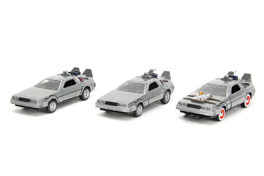 Time Machine 3-Pack, Back to the Future - Jada Toys 33399 - 1/32 Scale Diecast Model Car