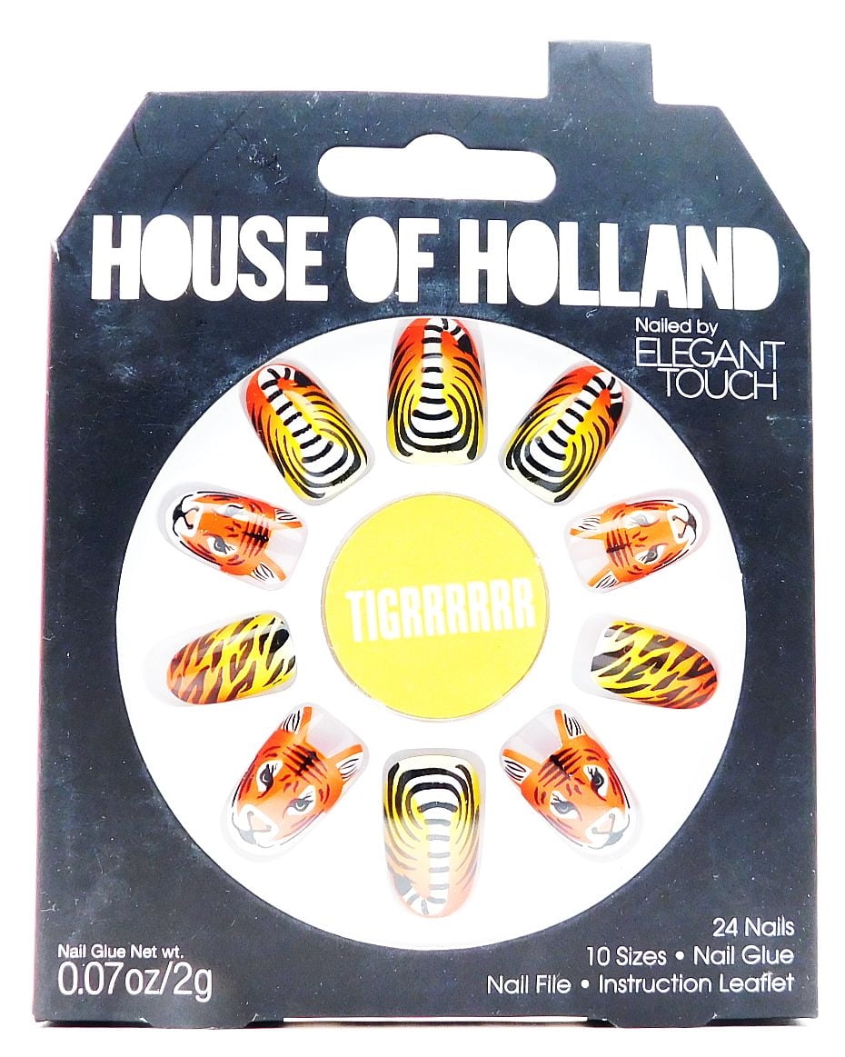 House of Holland Nailed by Elegant Touch  Tigrrrrrr Animal Kingdom: 24 nails, nail glue .07 Oz., nail file