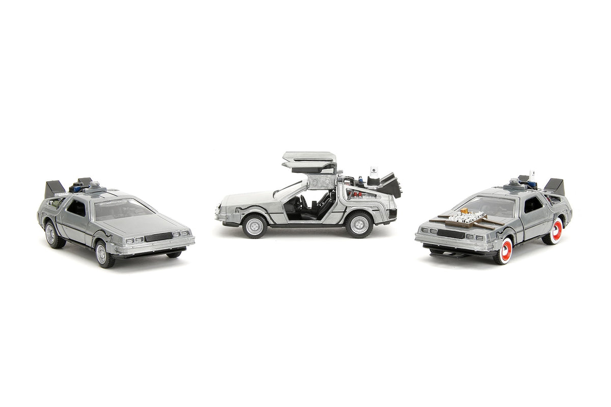 Time Machine 3-Pack, Back to the Future - Jada Toys 33399 - 1/32 Scale Diecast Model Car