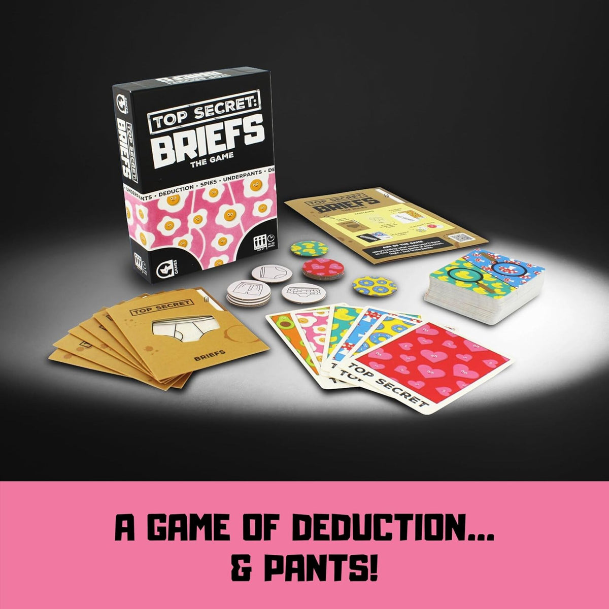 Ginger Fox: Top Secret: Briefs - The Deduction Game Of Undercover Underpants, Hilarious Evidence & Accusations Party Card Game, Family 8+, 3-6 Players
