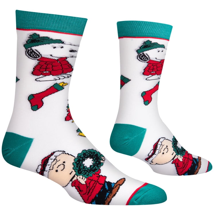 Cool Socks Charlie Brown Crew Socks Licensed Peanuts Socks Size Large for Men & Women- Nostalgic