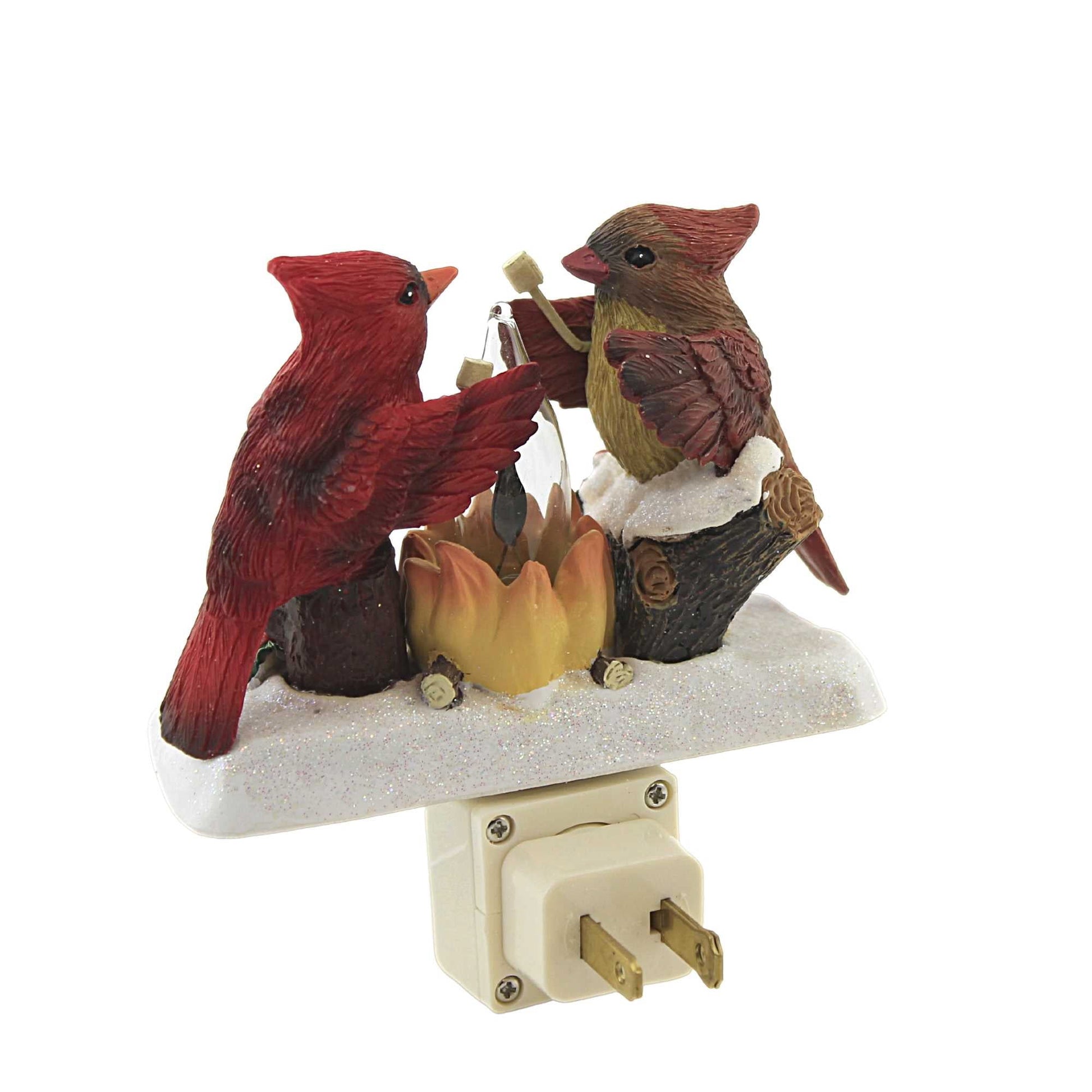 Roman 160230 Cardinal Campfire Night Light, Flicker Flame, Plug-in, 5.25-inch Height, Resin and Plastic