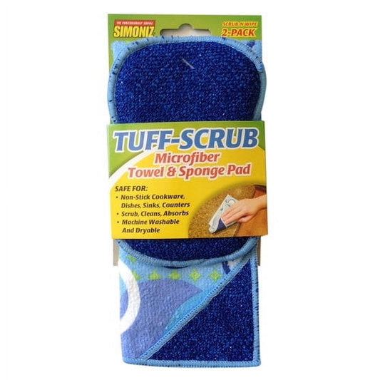 Simoniz Tuff-Scrub Microfiber Towel & Sponge Pad, 2 count