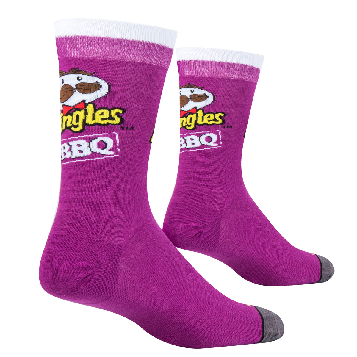 Cool Socks, Pringles BBQ Chips, Mens Womens Crew, Funny Graphic Print, Large