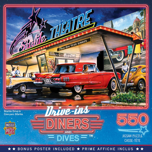 MasterPieces 550 Piece Jigsaw Puzzle - Starlite Drive-In - 18"x24"