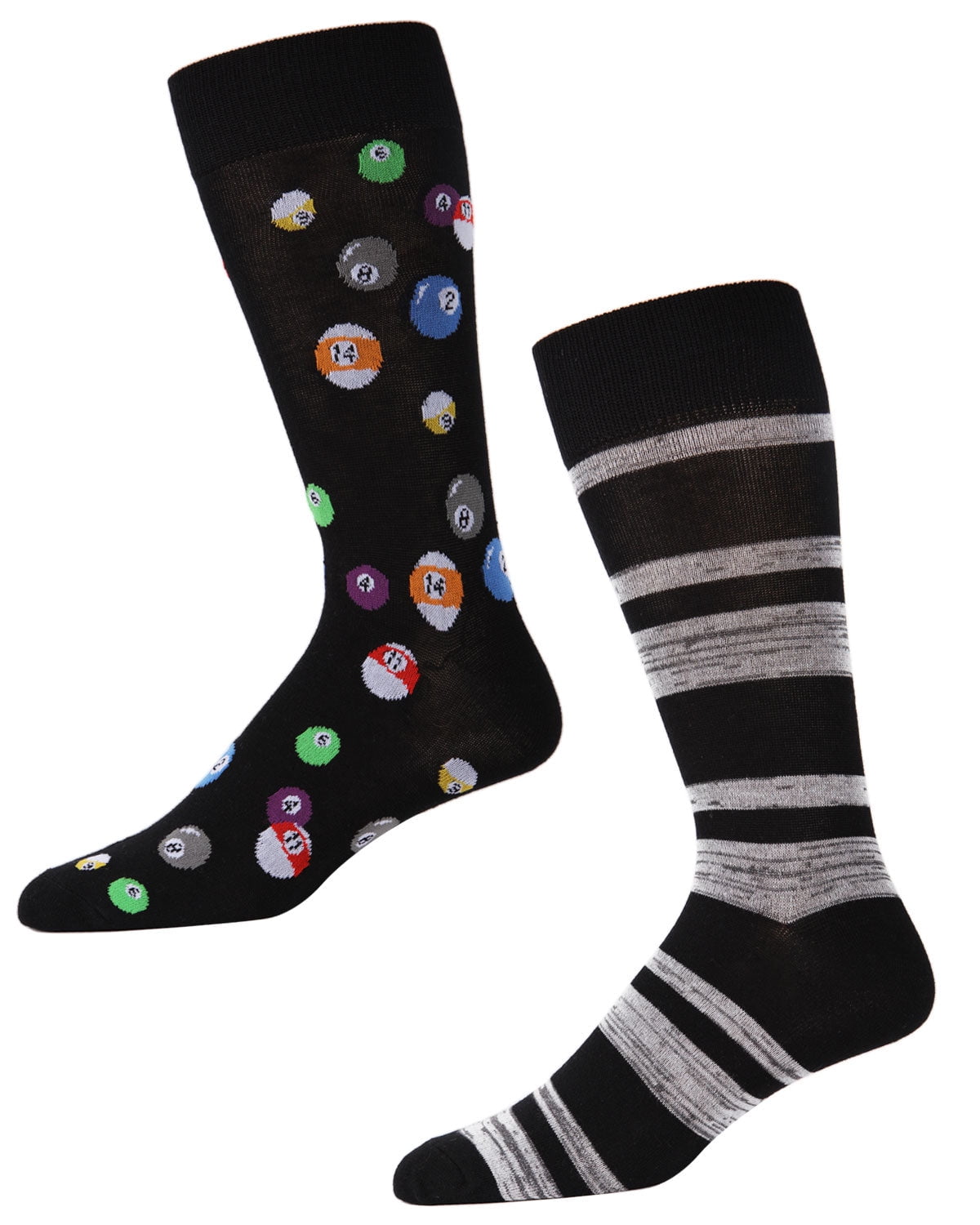 MeMoi Men's 2 Pair Pack Billiard Ball Bamboo Blend Crew Socks - Mens - Male, 10-13, Black