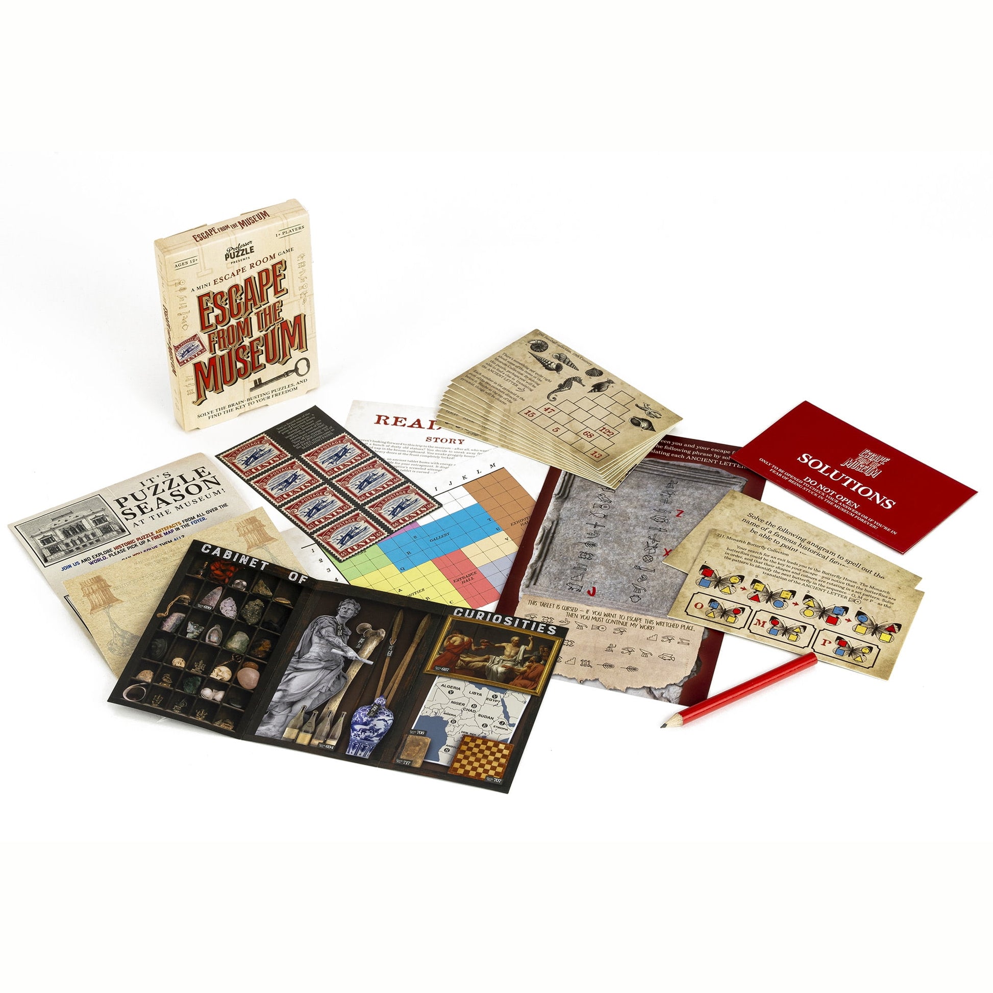 Professor Puzzle: Escape From The Museum - A Mini Escape Room Game, 12 Brain-Busting Puzzles To Solve, Collaborative Party Game, Ages 12+, 1+ Players