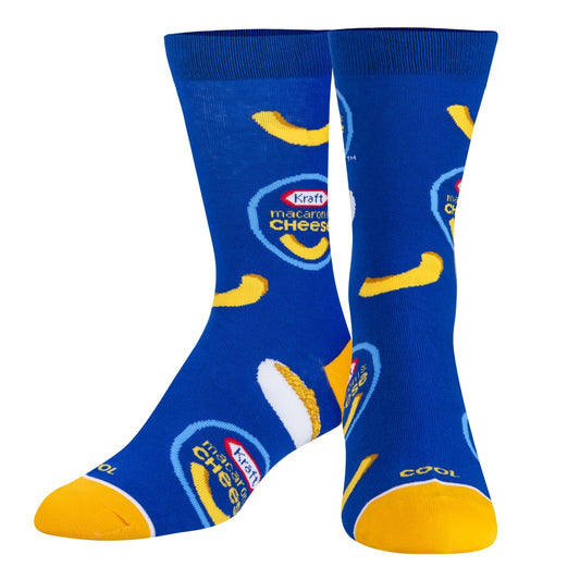 Cool Socks â€“ Kraft Mac & Cheese Novelty Crew Socks Large for Men & Women â€“ Fun Food Gift, Bold