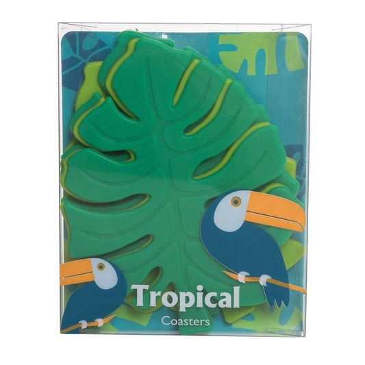 4.5" SILICONE TROPICAL LEAF COASTER Set of 4