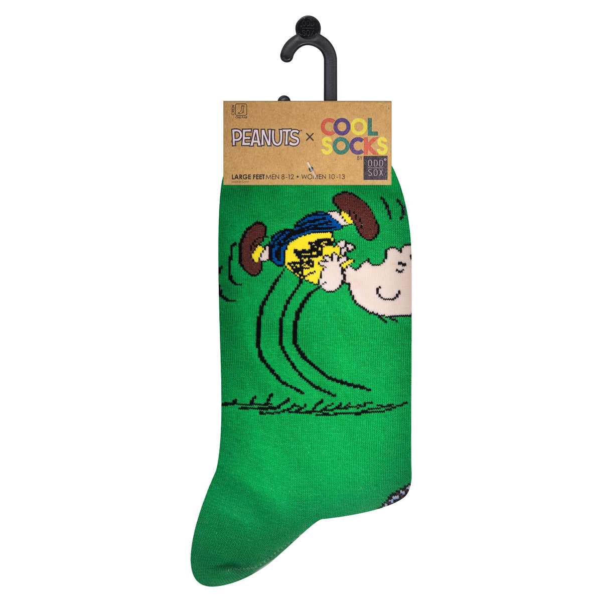 Cool Socksâ€“Peanuts Charlie Brown Football Crew Socksâ€“Funny Gift for Men & Women, Size Large