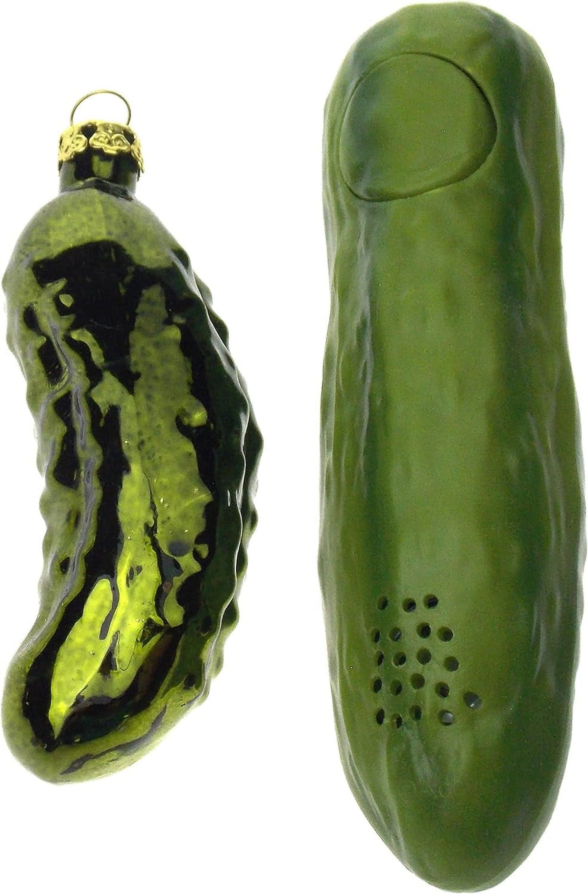 Yodeling Pickle Bundled with 4" Christmas Kringle Glass Pickle Ornament