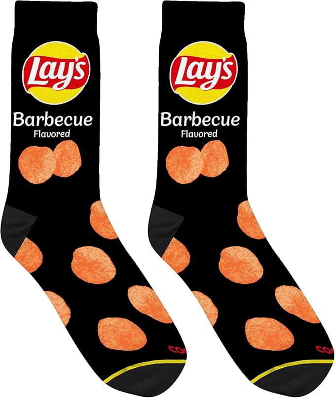 Cool Socks Lays BBQ Snack Foodie Crew Socks, Size Medium