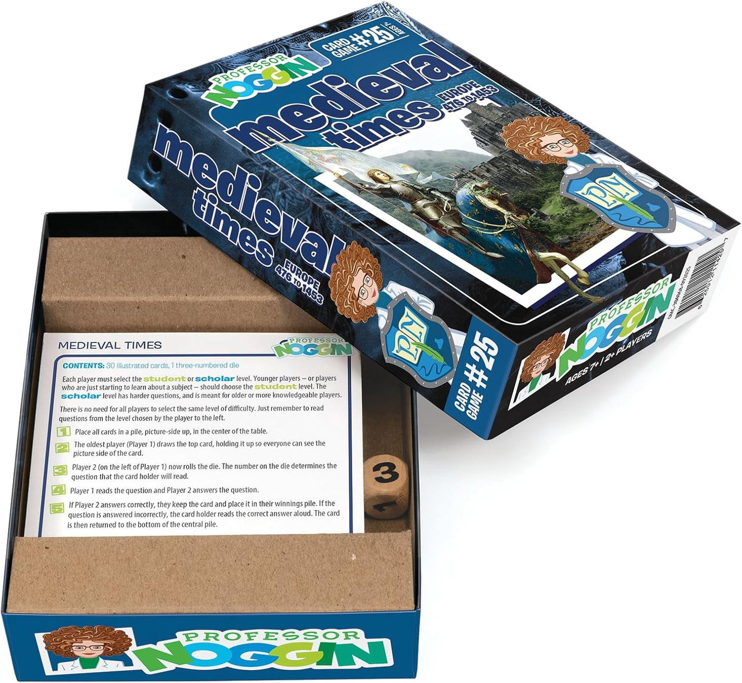 Professor Noggin: Medieval Times Educational Card Game For 2 or more Players Ages 7 and up