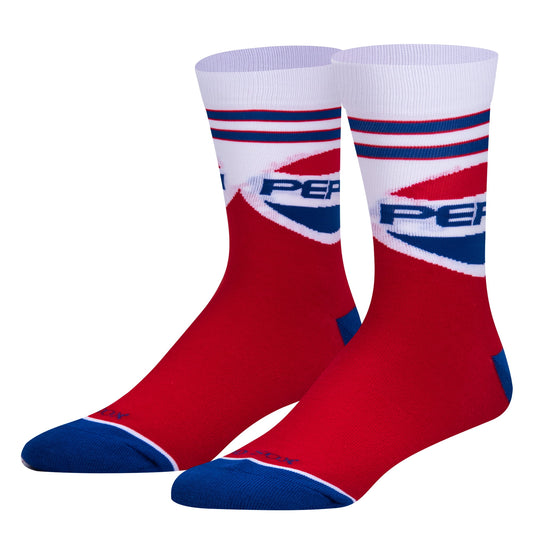 Cool Socks Pepsi Throwback Soda Pop Crew Socks, Size Large