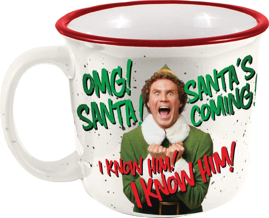 Spoontiques Elf Ceramic Camper Mug, 14 ounces, White