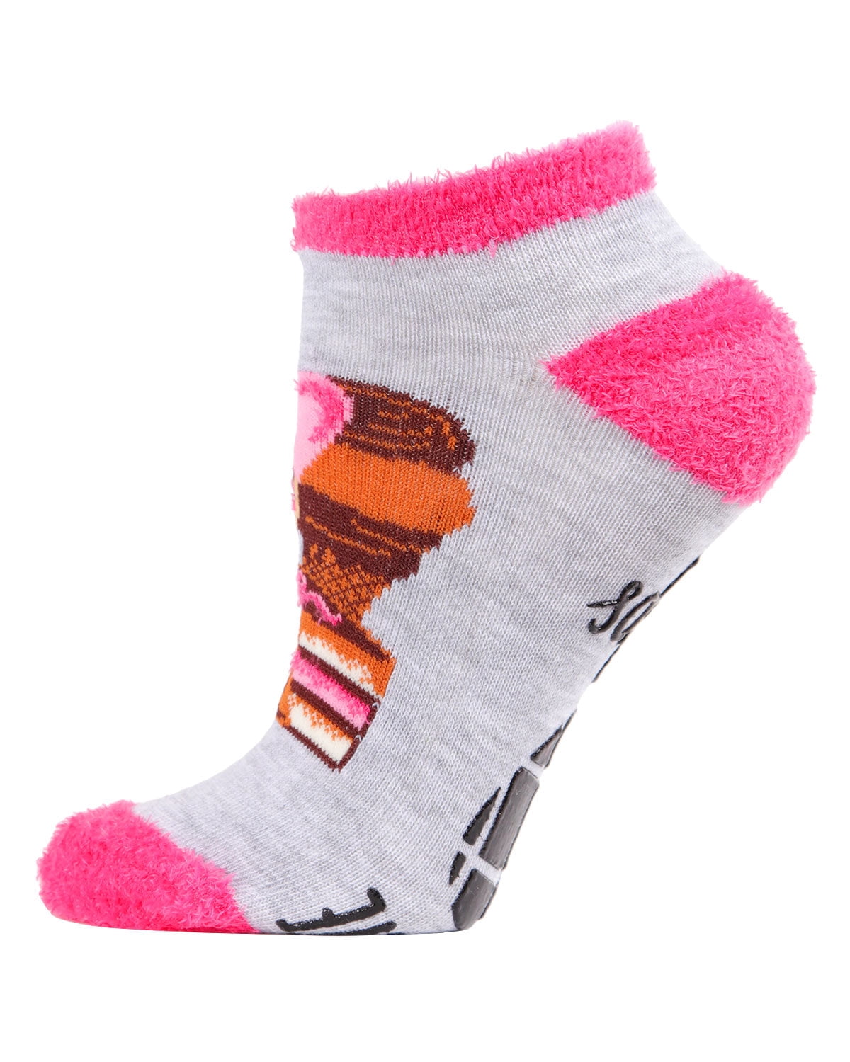 MeMoi Life Happens Chocolate Helps Low-Cut Non-Skid Socks - Womens - Female