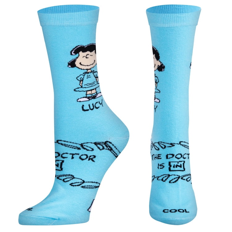 Cool Socks, Women's Lucy, Peanuts Comic Strip Fun Classic Charlie Brown Character Gift