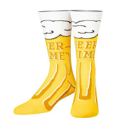 Cool Socks Novelty Crew Socks Men's Women's, Beer Time, Graphic Print, Large