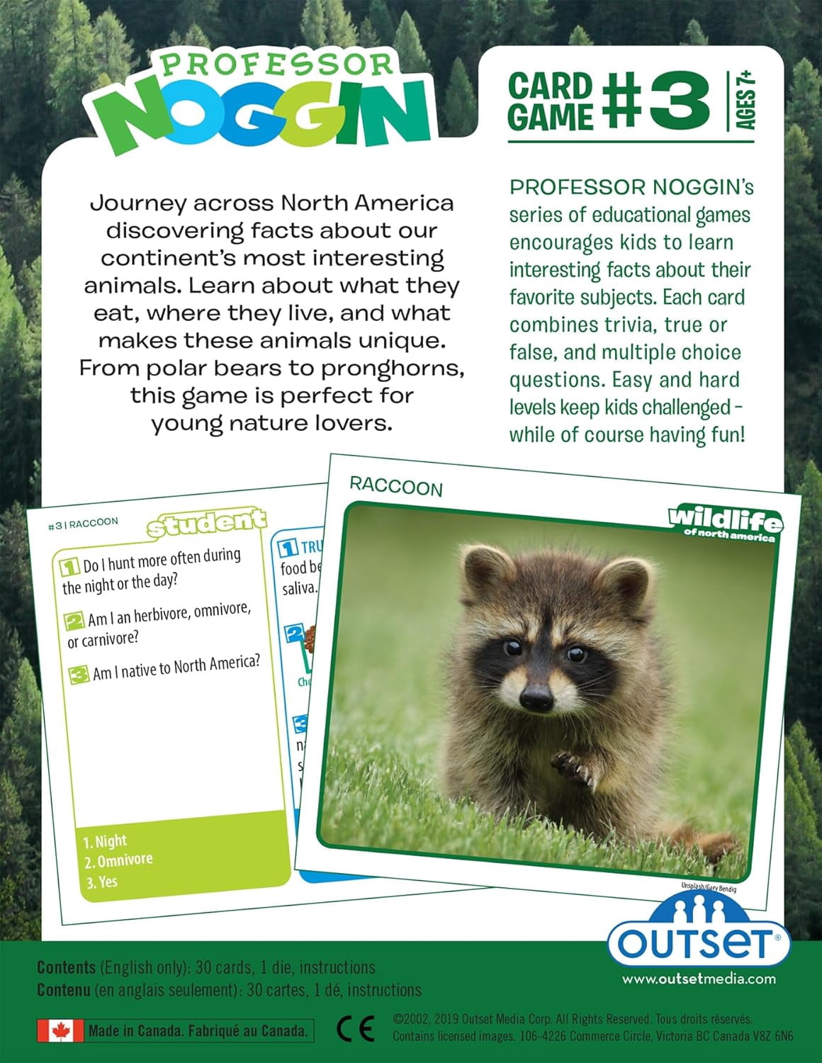 Explore North American Wildlife with Professor Noggin's Card Game - Fun and Educational!